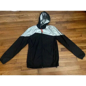 Gertrude + Gaston Nicole Women's Windbreaker Jacket Black Metallic Size L